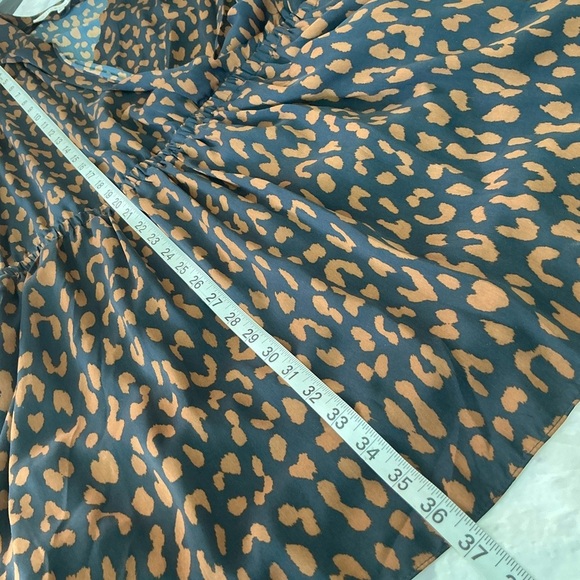 RACHEL Rachel Roy Faux Wrap Cheetah Black and Brown Long Sleeve Dress - Picture 13 of 14